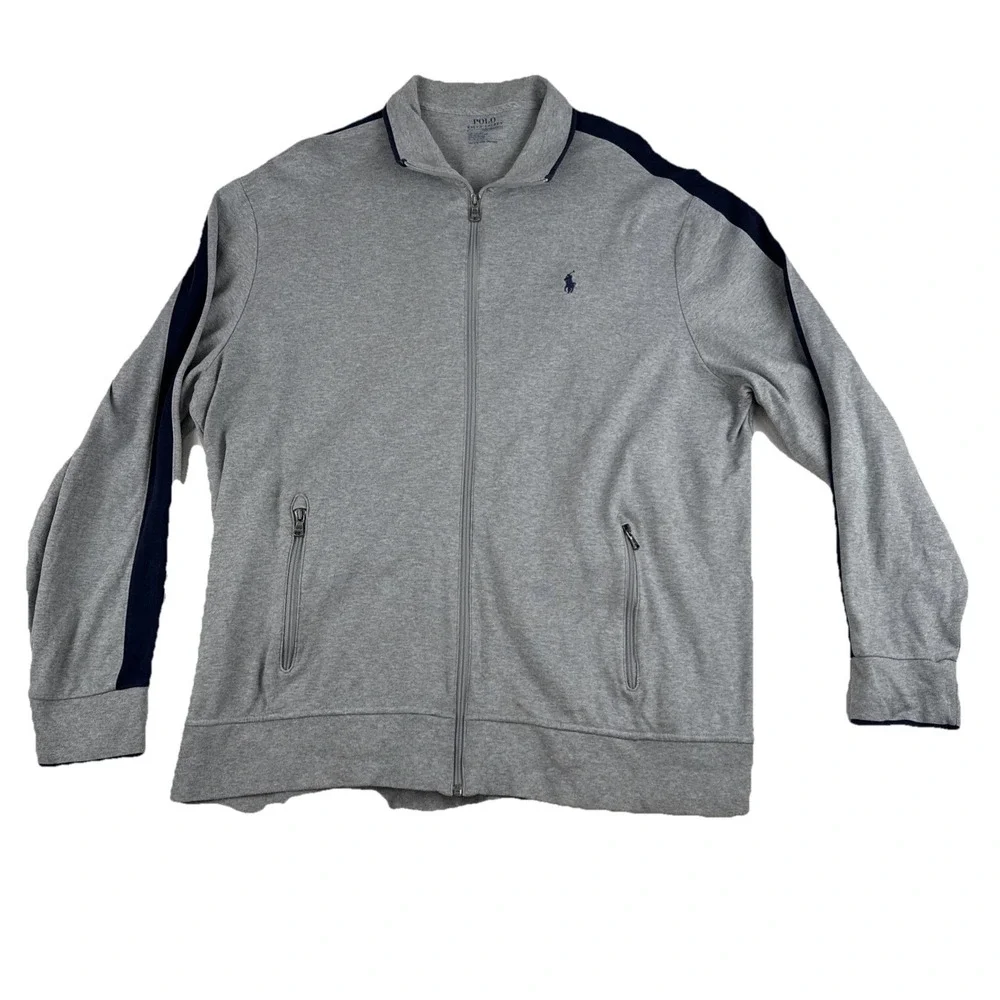 Polo Ralph Lauren Performance Mens Full Zip Gray Jacket  2XL Comfort Travel